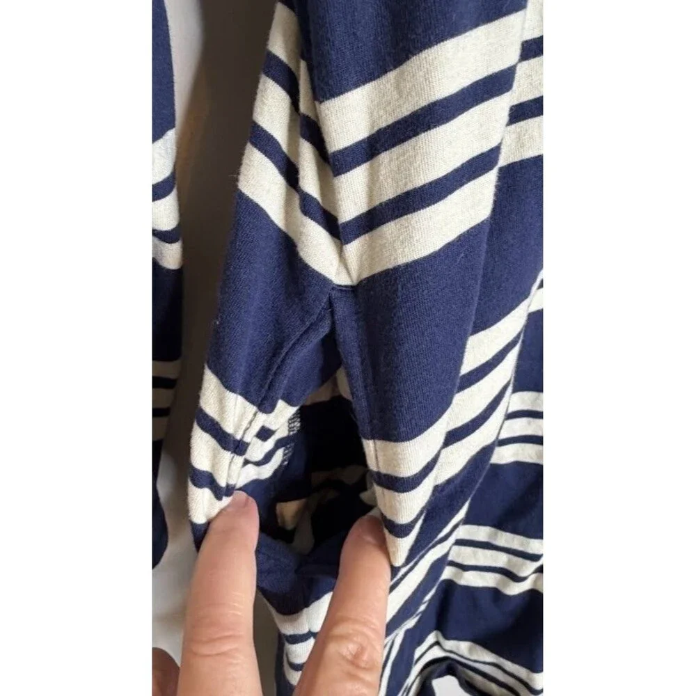 Gap Kids Girls Navy Blue White Striped Long Sleeve Rugby Polo Dress Size Large